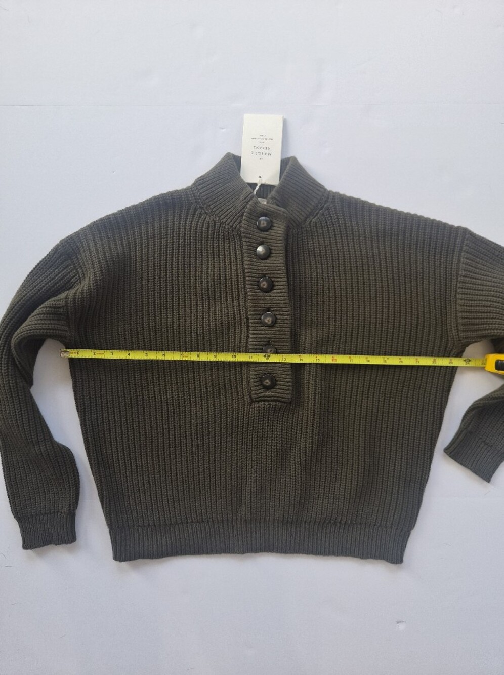 *NWT* [Sezane] Lucas Jumper In Olive Green, Khaki, Size M, Organic Cotton, Italy - Picture 5 of 13